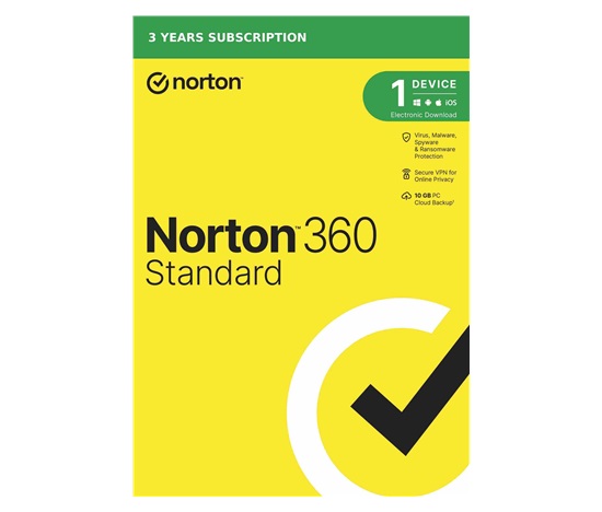 NORTON 360 STANDARD 10 GB + VPN 1 používateľ pre 1 zariadenie na 3 roky ESD