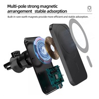 1stCOOL bezdrátová QI nabíječka 15W, magnetická, do auta, MagSafe kompatibilní, černá