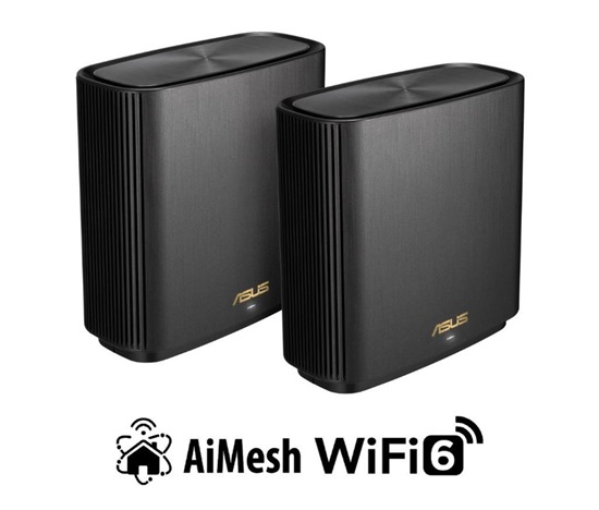 ASUS ZenWiFi XT9 2-pack Wireless AX7800 Tri-band Mesh WiFi 6 System, black