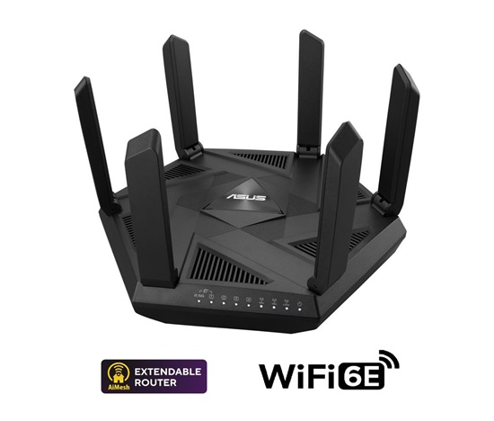 ASUS RT-AXE7800 (AXE7800) WiFi 6E Extendable Router, 2.5G port, AiMesh, 4G/5G Mobile Tethering
