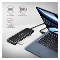 AXAGON HUE-F7A, 7x USB 3.2 Gen 1 ALU FLAT CHARGING hub, micro USB napájací konektor, kábel USB-A 1m