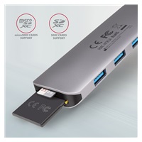 AXAGON HMC-HCR3A, USB 3.2 Gen 1 hub, porty 3x USB-A, HDMI 4k/30Hz, SD/microSD, kabel USB-C 20cm