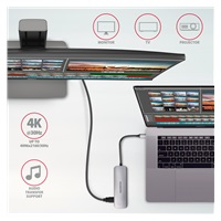 AXAGON HMC-HCR3A, USB 3.2 Gen 1 hub, porty 3x USB-A, HDMI 4k/30Hz, SD/microSD, kabel USB-C 20cm