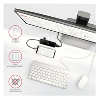 AXAGON HMC-6H4A, USB 3.2 Gen 1 hub, porty 4x USB-A, HDMI 4k/30Hz, PD 100W, kábel USB-C 20cm