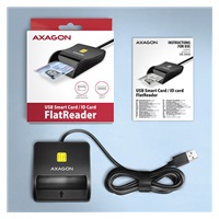 AXAGON CRE-SM3N, USB-A FlatReader čítačka kontaktných kariet ID card (eID klient), kábel 1,3 m