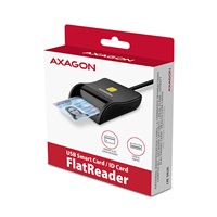 AXAGON CRE-SM3N, USB-A FlatReader čítačka kontaktných kariet ID card (eID klient), kábel 1,3 m
