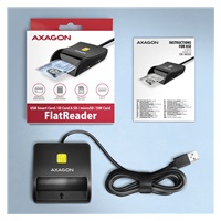AXAGON CRE-SM3SD, USB-A FlatReader 4-slot čítačka kariet ID card (eID klient) + SD/microSD/SIM, 1,3 m kábel