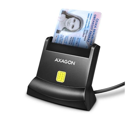 AXAGON CRE-SM4N, USB-A StandReader čítačka kontaktných kariet ID card (eID klient), kábel 1,3 m