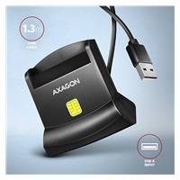 AXAGON CRE-SM4N, USB-A StandReader čítačka kontaktných kariet ID card (eID klient), kábel 1,3 m