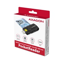 AXAGON CRE-SMP2A, USB-A + USB-C PocketReader 4-slot čítačka Smart card (eID klient) + SD/microSD/SIM