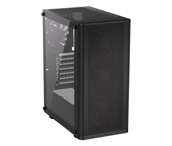 ENDORFY Case Ventum 200 Air, Průhledná bočnice, ATX, 4x120mm, černá