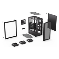 ENDORFY Case Ventum 200 Air, Průhledná bočnice, ATX, 4x120mm, černá