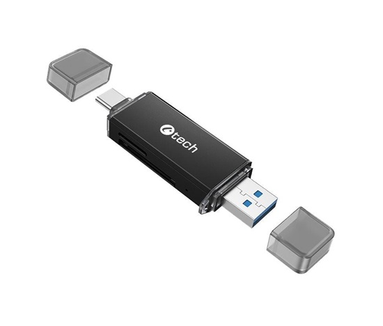 C-TECH čtečka karet UCR-02-AL, USB 3.0 TYPE A/ TYPE C, SD/micro SD