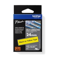 BROTHER TZESL651 - kazeta TZ šířky 24mm, lamino TZE-SL651, žlutá/černé písmo