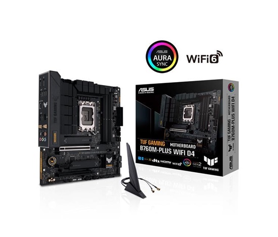 ASUS MB Sc LGA1700 TUF GAMING B760M-PLUS WIFI D4, Intel B760, 4xDDR4, 1xDP, 1xHDMI, WI-FI, mATX
