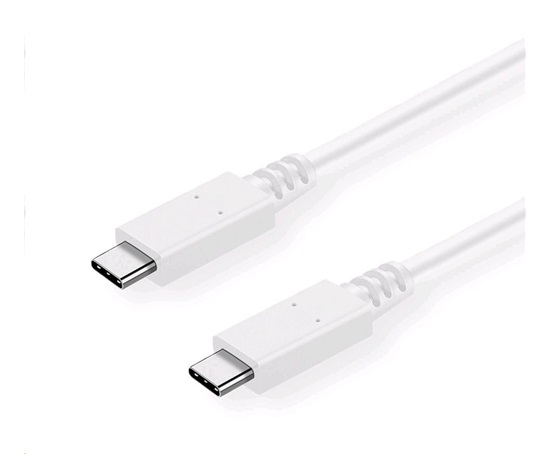 C-TECH kabel USB 3.2, Type-C (CM/CM), PD 100W, 20Gbps, 2m, bílý