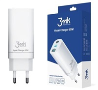 3mk síťová nabíječka - Hyper Charger 65W, bílá