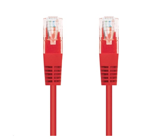 C-TECH kabel patchcord Cat5e, UTP, červený, 0,25m