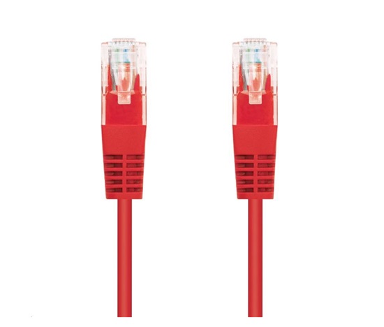 C-TECH kabel patchcord Cat5e, UTP, červený, 1m