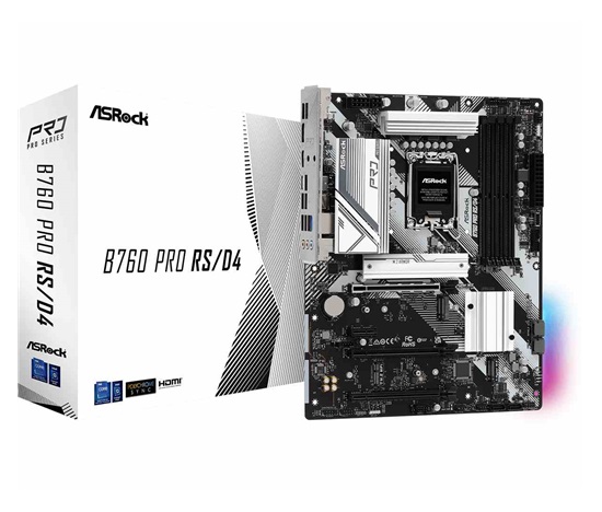 ASRock MB Sc LGA1700 B760 PRO RS/D4, Intel B760, 4xDDR4, 1xDP, 1xHDMI