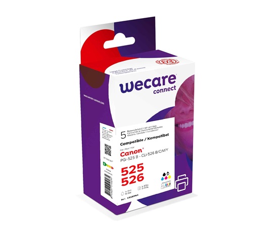 WECARE ARMOR kazeta pre CANON iP 4850 Set black/black+C+M+Y+K (PGI-525+CLI-526B/C/M/Y) 1x20ml/ 4x10,5ml