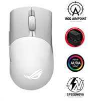 ASUS myš ROG KERIS WIRELESS AIMPOINT WHITE (P709), RGB, Bluetooth, bílá