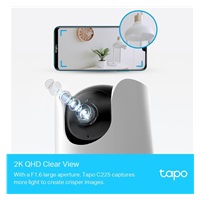 TP-Link Tapo C225 domácí/indoor kamera, (4MP, 2K 1440p, IR 9m, WiFi, micro SD card)