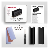 AXAGON CLR-M2XL, hliníkový pasívny chladič pre jedno aj obojstranný M.2 SSD disk, výška 36 mm