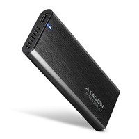 AXAGON EEM2-SB2, USB-C 3.2 Gen 2 - M.2 NVMe a SATA SSD kovový RAW box, bez skrutiek, čierny