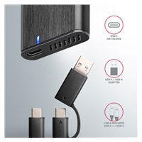 AXAGON EEM2-SB2, USB-C 3.2 Gen 2 - M.2 NVMe a SATA SSD kovový RAW box, bez skrutiek, čierny