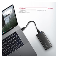 AXAGON EEM2-SB2, USB-C 3.2 Gen 2 - M.2 NVMe a SATA SSD kovový RAW box, bez skrutiek, čierny