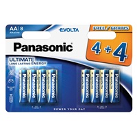 PANASONIC Alkalické baterie Evolta Platinum LR6EGE/8BW 4+4F AA 1,5V (Blistr 8ks)