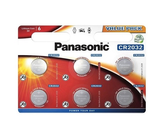 PANASONIC Lithiová baterie (knoflíková) CR-2032EL/6BP 3V (Blistr 6ks)