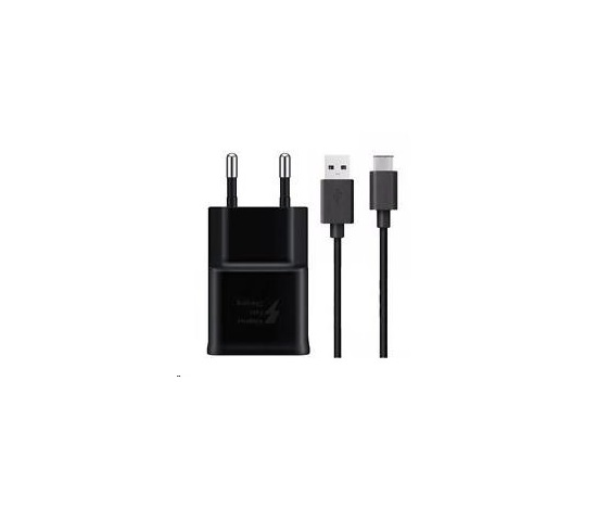 Samsung síťová nabíječka EP-TA200EBE + EP-DG970BBE, USB-C, 15 W, černá - bulk