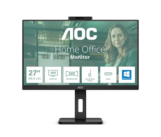 AOC MT IPS LCD WLED 23,8" 24P3QW - IPS panel, 1920x1080, 300cd, 2xHDMI, DP, 4xUSB 3.2, pivot, repro, webcam