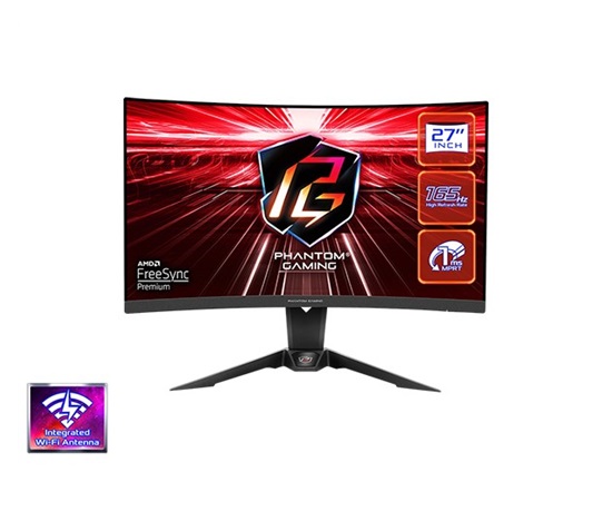 ASROCK LCD - 27" Gaming monitor PG27Q15R2A, VA LCD, Prohnutý, 2560x1440 QHD, 165Hz, 4000:1, 550cd/m2, 1ms, 2xHDMI, 1xDP