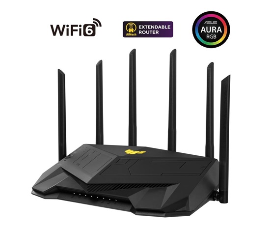 ASUS TUF-AX6000 (AX6000) WiFi 6 Extendable Gaming Router, 2.5G porty, AiMesh, 4G/5G Mobile Tethering