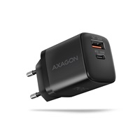 AXAGON ACU-PQ30, Sil nabíjačka do siete 30W, 2x port (USB-A + USB-C), PD3.0/PPS/QC4+/SFC/AFC/Apple, čierna