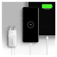 AXAGON ACU-PQ30W, Sil nabíjačka do siete 30W, 2x port (USB-A + USB-C), PD3.0/PPS/QC4+/SFC/AFC/Apple, biela