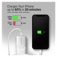 AXAGON ACU-PQ30W, Sil nabíjačka do siete 30W, 2x port (USB-A + USB-C), PD3.0/PPS/QC4+/SFC/AFC/Apple, biela