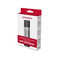 AXAGON CRE-DAC, USB-C + USB-A, 5 Gb/s - MINI čítačka kariet, 2 sloty & lun SD/microSD, podpora UHS-I