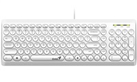GENIUS klávesnice Slimstar Q200 White/ Drátová/ USB/ bílá/ retro design/ CZ+SK layout