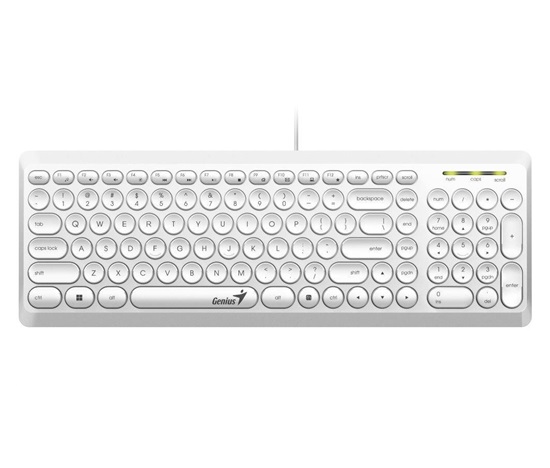 GENIUS klávesnice Slimstar Q200 White/ Drátová/ USB/ bílá/ retro design/ CZ+SK layout