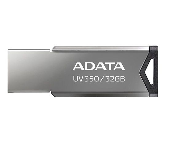 ADATA Flash Disk 32GB UV350, USB 3.2 Dash Drive, tmavě stříbrná textura kov