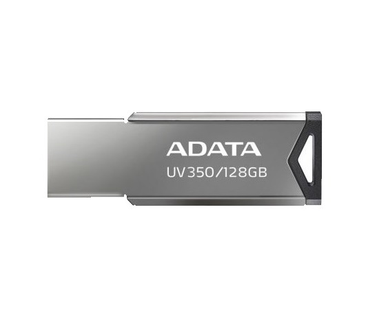 ADATA Flash Disk 128GB UV350, USB 3.2 Dash Drive, tmavě stříbrná textura kov