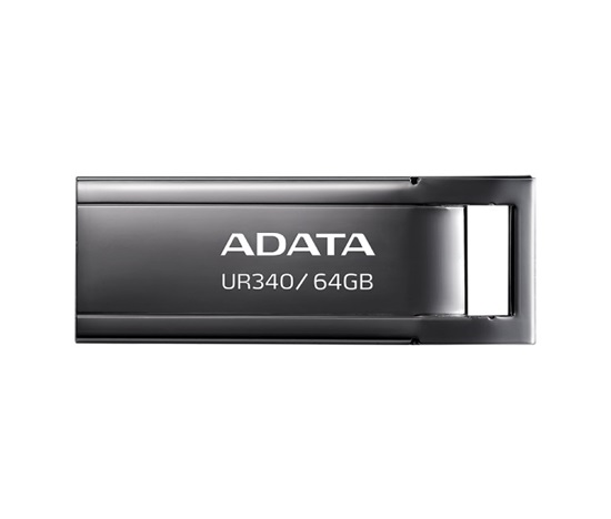 ADATA Flash Disk 64GB UR340, USB 3.2 Dash Drive, kov lesklá černá