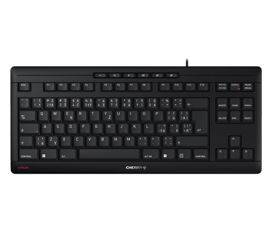 CHERRY klávesnice STREAM TKL, drátová, USB, CZ+SK layout, černá