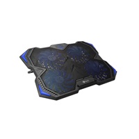 Chladiaca podložka C-TECH Zefyros NTB (GCP-01B), nenáročné hranie, 17,3", modré podsvietenie, ovládanie rýchlosti