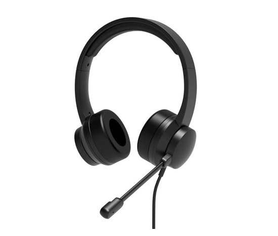 PORT stereo headset s mikrofonem, USB-A/USB-C, černá