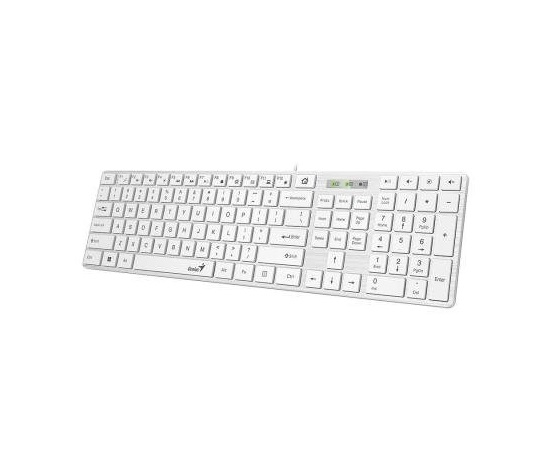 GENIUS klávesnice Slimstar 126/ Drátová/ USB/ bílá/ CZ+SK layout/ SmartGenius App